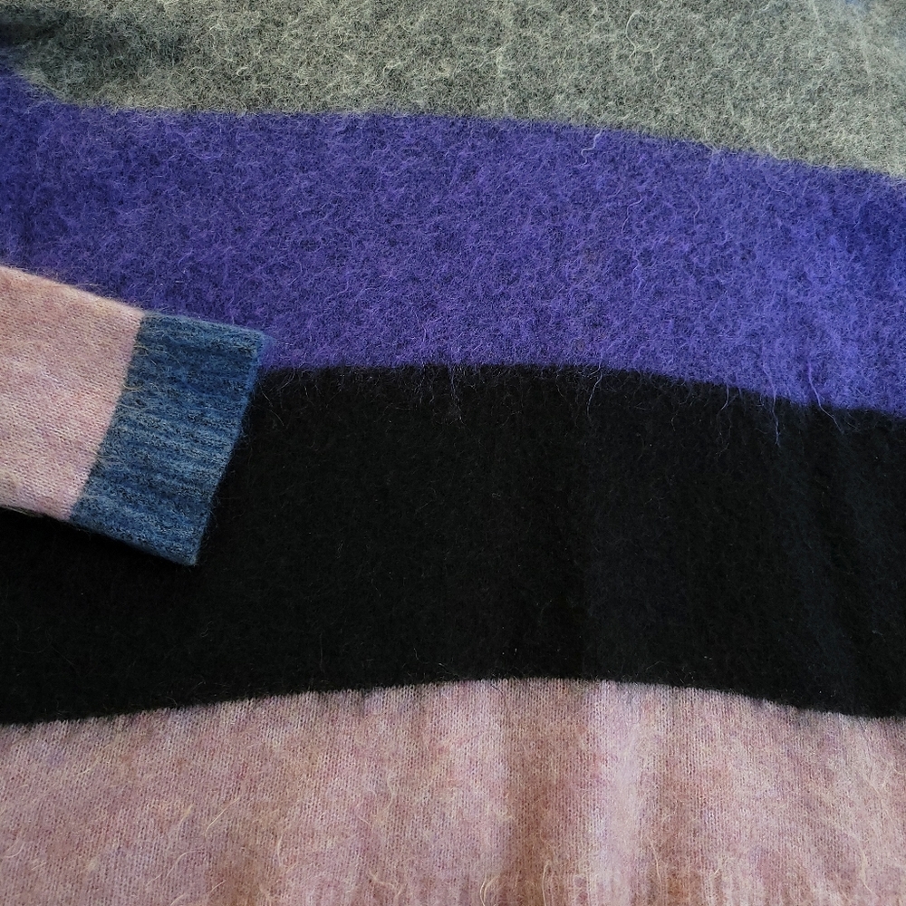 Acne Studios Albah Multi Stripe Mohair Wool Oversized Sweater - Picture 6 of 13